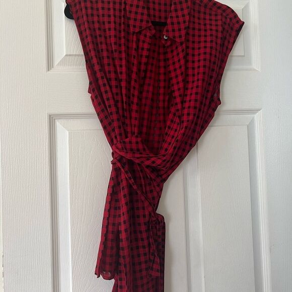 T by Alexander Wang Checkered Wrap Shirt - Picture 6 of 9